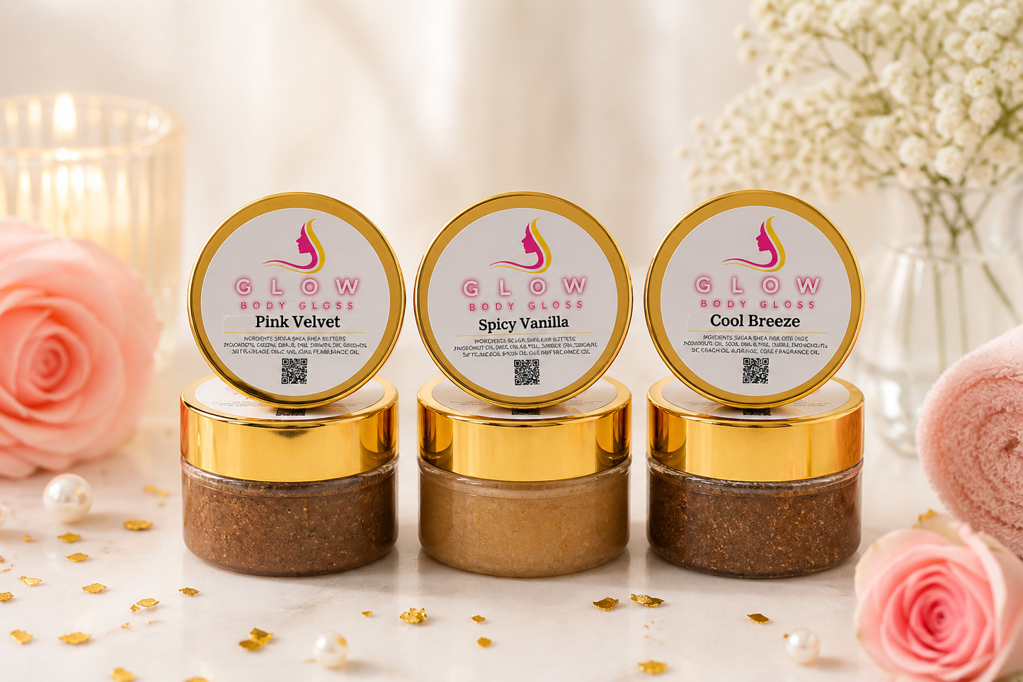 Glow Body Care Mini Bundle | Try-Before-You-Buy Skincare Sampler Set | 6 Piece Mini Set
