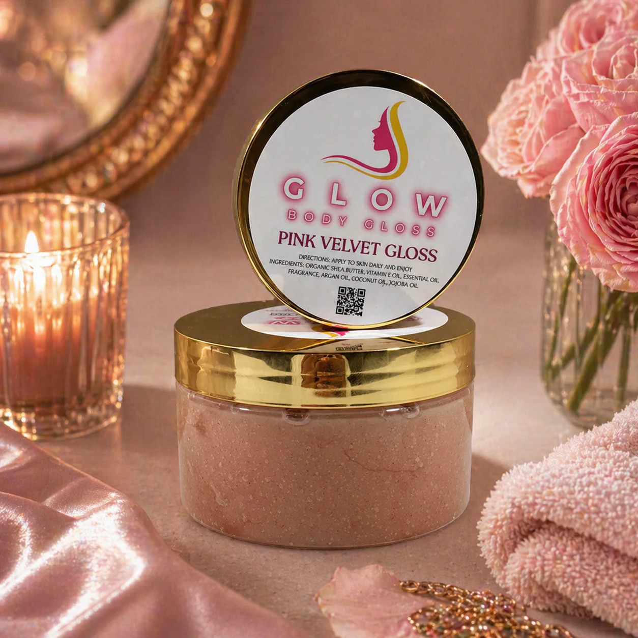 Pink Velvet Sugar Scrub | Glow Body Care